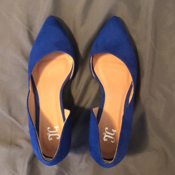 Blue Suede Wedges - Picture 2 of 6